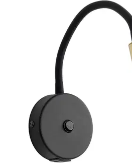 Svítidla  Nástěnná lampa s USB portem LAGOS 1xG9/6W/5V černá/zlatá 