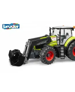 Dřevěné vláčky Bruder Traktor Claas Axion s předním nakladačem, 44,5 x 18 x 20,5 cm