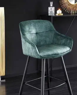 Barové židle LuxD Designová barová židle Natasha petrolejový samet