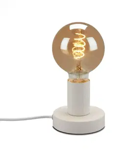 Industriální stolní lampy BRILONER Stolní lampa, pr. 10 cm, max. 10 W, bílé BRILO 7023-016