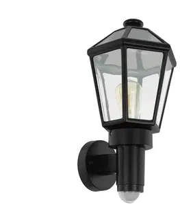 Zahradní lampy Eglo Eglo 97257- Venkovní nástěnné svítidlo se senzorem MONSELICE 1xE27/28W/230V IP44 
