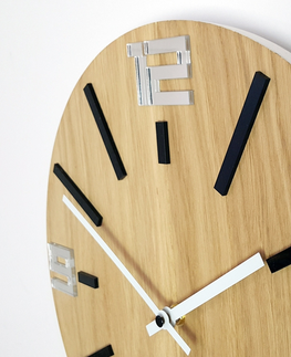Hodiny ModernClock Nástěnné hodiny Sheen Wood hnědo-černé