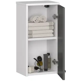 Koupelnový nábytek Ak furniture Závěsná koupelnová skříňka FIN bílá/grafitová