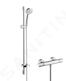 Sprchy a sprchové panely HANSGROHE Croma 100 Sprchový set Vario s termostatem, EcoSmart 9 l/min, chrom 27033000