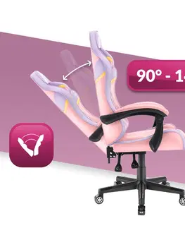 Herní křesla Herní židle HC-1004 růžovo-fialová