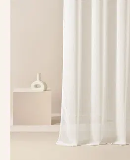 Záclony Krémová záclona Sensia s průchodkami 350 x 250 cm