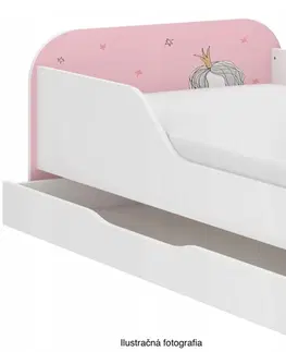 Dětské postele Dívčí růžová dětská postel 140 x 70 cm s pandou