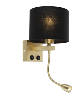Nastenna svitidla Nástěnná lampa ve stylu art deco zlatá s černým odstínem - Brescia