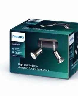 Klasická bodová svítidla Philips CARREA SVÍTIDLO BODOVÉ 2xGU10 max. 50W, 230V, nikl