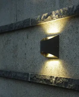 Venkovní nástěnná svítidla Eco-Light LED venkovní světlo Dodd, půlkulaté, antracit