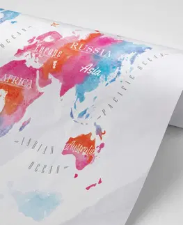 Samolepící tapety Samolepící tapeta akvarelová mapa světa