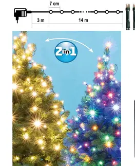 Vánoční dekorace  LED Vánoční venkovní řetěz 200xLED 17m IP44 teplá bílá/multicolor + DO 