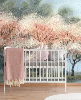Samolepící tapety Samolepící tapeta akvarelové kvetoucí stromy