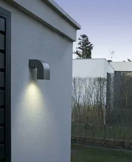Moderní venkovní nástěnná svítidla FARO Klamp nástěnná lampa, tmavě šedá, 1L 130mm