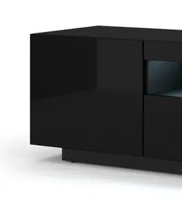 TV stolky ARTBm TV stolek AURA 150 | černý lesk Variant: s LED osvětlením