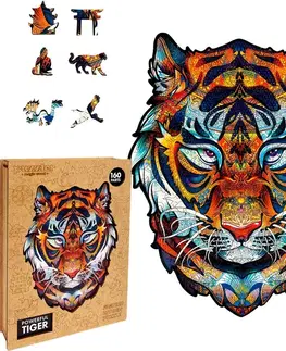 Hračky puzzle PUZZLER - Dřevěné Barevné Puzzle - Mocný Tygr