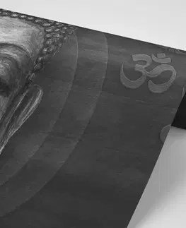 Černobílé tapety Tapeta tvář Budhy v černobílém provedení
