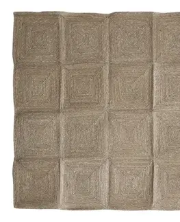 Koberce a koberečky Přírodní jutový koberec v pletené šachovnici Rugión - 240*150 cm Chic Antique 16873-00
