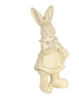 Velikonoční dekorace Krémová velikonoční dekorace králíka Métallique - 6*6*13 cm Clayre & Eef 6PR3097W
