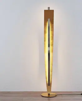 Stojací lampy Lucande LED stojací lampa Marija, elegantní zlatý vzhled