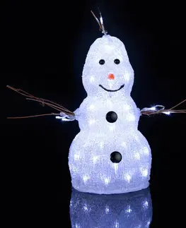 Vánoční osvětlení STAR TRADING Malá LED figurka Křišťálový sněhulák pro venkovní použití