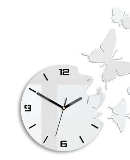 Nalepovací hodiny ModernClock 3D nalepovací hodiny Butterfly bílé