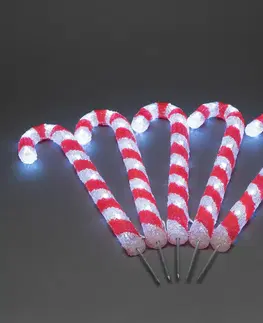 Vánoční venkovní dekorace Konstsmide Christmas LED venkovní dekorace cukrová třtina sada 5 kusů