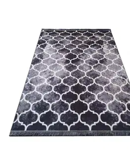 Moderní koberce Protišmykový koberec čiernej farby s ornamentmi Šířka: 120 cm | Délka: 180 cm