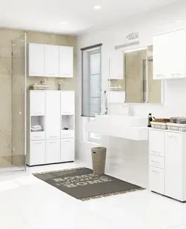 Koupelnový nábytek Ak furniture Koupelnová skříňka nad pračku Fin bílá