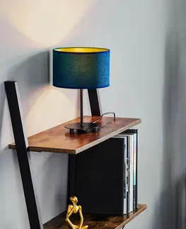 Stolní lampy na noční stolek Duolla Stolní lampa Golden Roller modrá/zlatá výška 30cm
