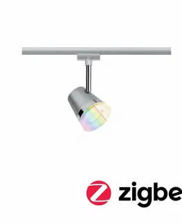 Chytré osvětlení PAULMANN Smart Home Zigbee URail spot Cone RGBW matný chrom 5,5W včetně sv. zdroje 955.25