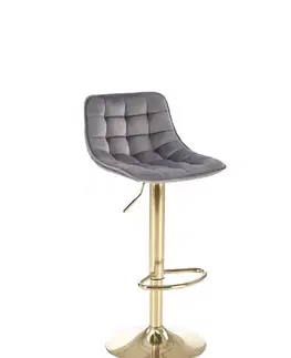 Barové židle HALMAR Barová židle H120 zlatá/šedá