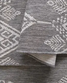 Skandinávské koberce Designový šedý kobrec s propracovaným vzorem