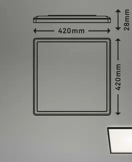 LED stropní svítidla BRILONER Slim svítidlo LED panel, 42 cm, 22 W, černá BRILO 7158-415