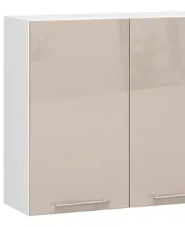 Kuchyňské dolní skříňky Ak furniture Závěsná kuchyňská skříňka Olivie W 80 cm bílá/cappuccino