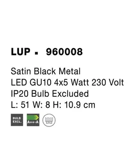 Moderní bodová svítidla NOVA LUCE bodové svítidlo LUP saténový černý kov GU10 4x5W 230V IP20 bez žárovky 960008