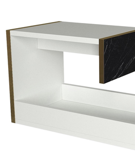Konferenční stolky Odkládací stolek MIRAM, bílá/marble