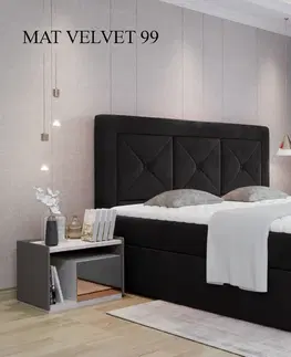 Postele Čalouněná postel IDRIS Boxsprings 160 x 200 cm Matt Velvet 99