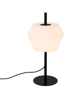 Stolni lampy Venkovní stolní lampa černá s bílým stínidlem IP44 - Robbert