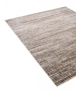 Moderní koberce Moderní koberec v hnědých odstínech s tenkými proužky Šířka: 120 cm | Délka: 170 cm