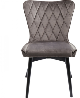 Jídelní židle KARE Design Šedá čalouněná jídelní židle Black Marshall Velvet
