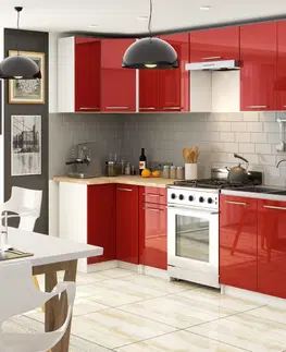 Kuchyňské dolní skříňky Ak furniture Závěsná kuchyňská skříňka Olivie W 50 cm bílo-červená