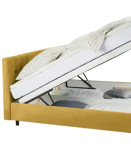 Manželské postele Kontinentální Postel Magic, 160x200cm,žluá