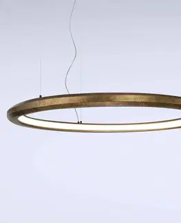 Závěsná světla Marchetti LED závěsné světlo Materica vnitřní Ø 120 cm mosaz