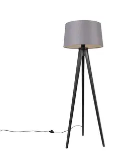 Stojaci lampy Stativ černý s plátěným odstínem Tmavě šedá 45 cm - Stativ Classic