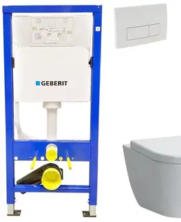 WC sedátka Geberit Duofix tlačítko DELTA51 BÍLÉ WC LAUFEN PRO + SEDÁTKO 458.103.00.1 51BI LP3