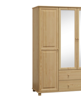 Šatní skříně Skříň 3D BHAGIRA 6, šíře 120 cm, masiv borovice