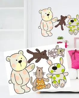 Nálepky pro děti Dekorační nálepky na stěnu medvídci
