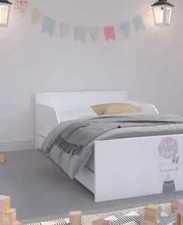 Dětské postele Jednoduchá dětská postel s maličkým macíkem 160 x 80 cm