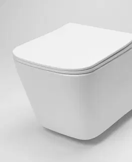 WC sedátka ALCADRAIN Jádromodul předstěnový instalační systém bez tlačítka + WC REA  Raul Rimless + SEDÁTKO AM102/1120 X RA1